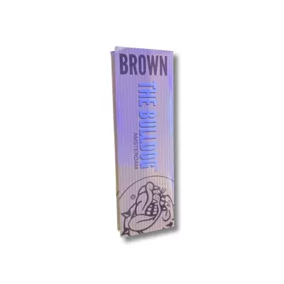 THE BULLDOG Brown Unbleached One 1/4 Rolling Paper (50 Leaves)