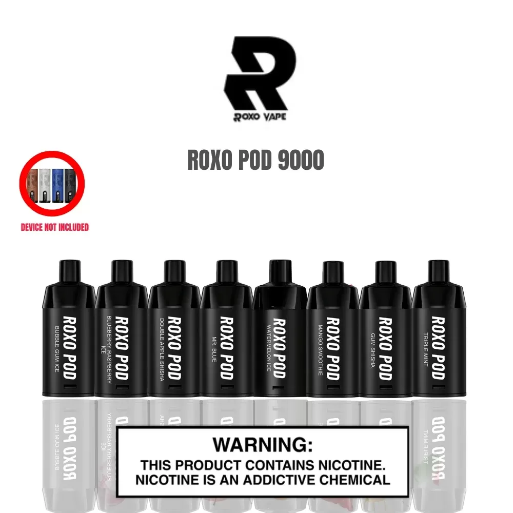 ROXO DTLPOD 9000 Disposable POD 10Ml 3MG FreeBase Nictone 2PC per pack