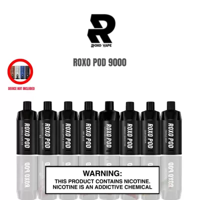 ROXO DTLPOD 9000 Disposable POD 10Ml 3MG FreeBase Nictone 2PC per pack